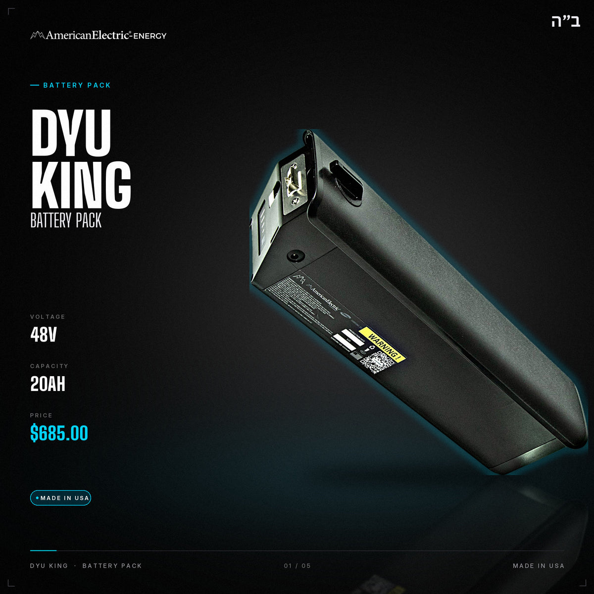 DYU King Battery Pack: 48V 20AH battery pack, $685
