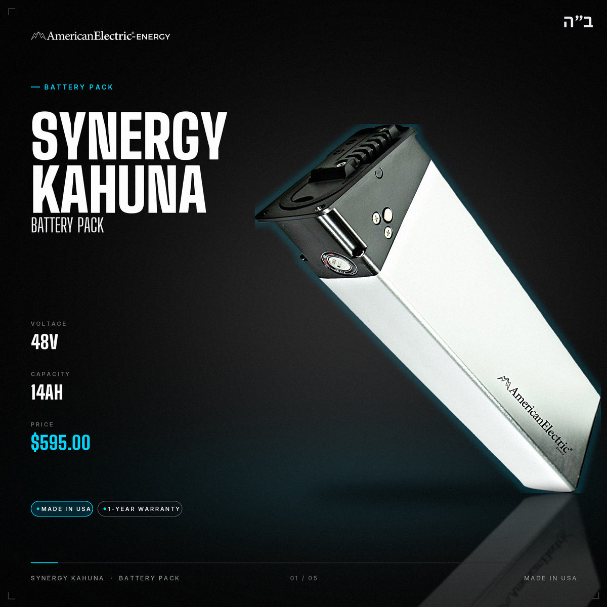 Synergy Kahuna Battery Pack: 48V 14AH battery pack, $595