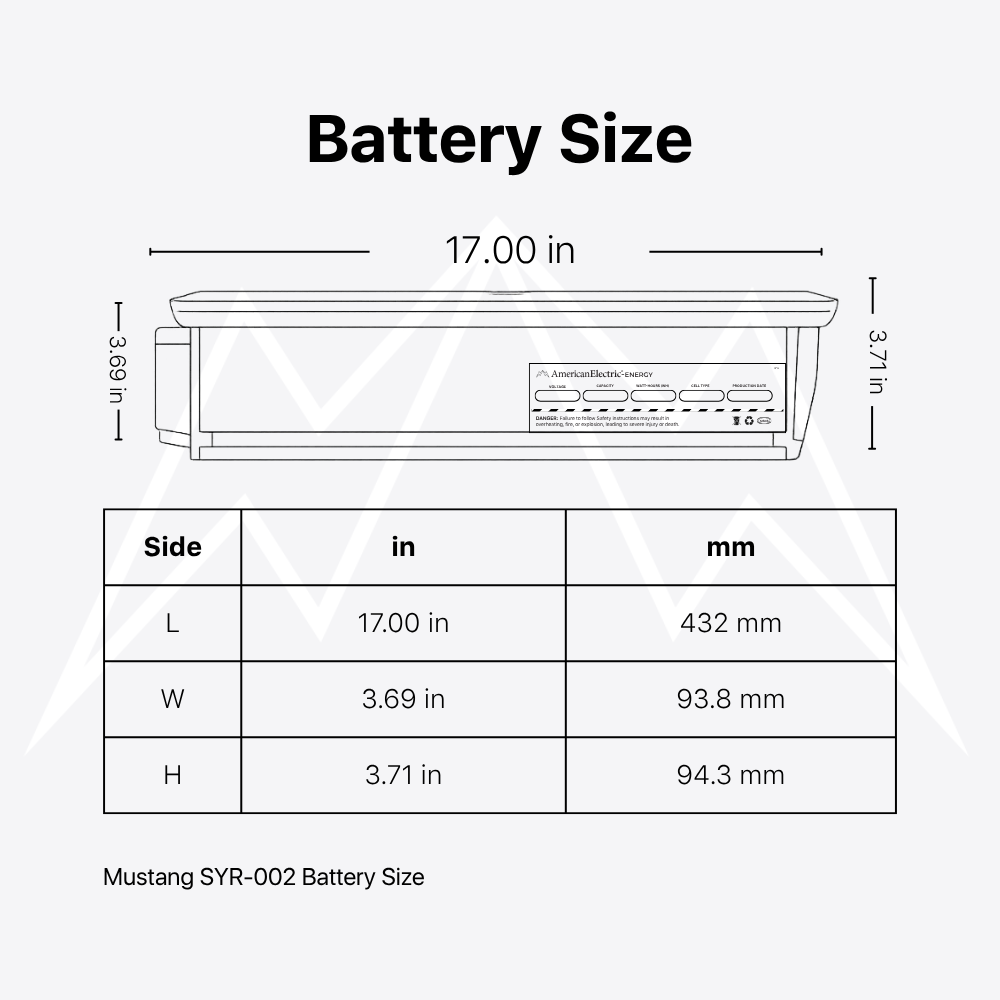 Mustang SYR-002 Battery Pack