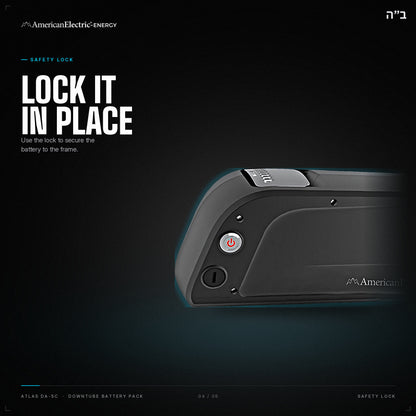 Atlas DA-5C Battery Pack: safety lock, secures the battery to the frame
