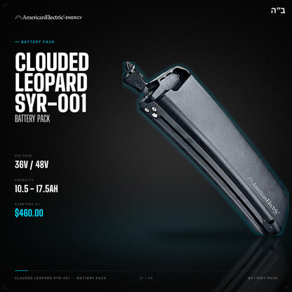 Clouded Leopard SYR-001 Battery Pack: 36V/48V 10.5-17.5AH battery pack, from $460