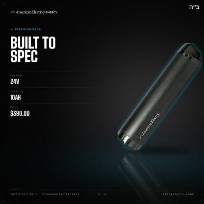 Cuttle DC-2170-1C Battery Pack: specifications, 24V 10AH