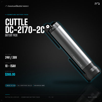 Cuttle DC-2170-2C Battery Pack: 24V/36V downtube battery, 10-15AH, from $365