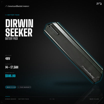 Dirwin Seeker Battery Pack: 48V 14-17.5AH battery pack, from $595