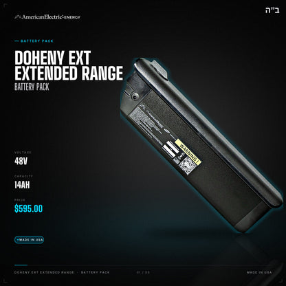 Doheny Ext Extended Range Battery Pack: 48V 14AH battery pack, $595