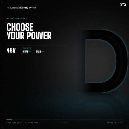 Dost Kope Chain Battery Pack: configurations, 48V, capacities and prices