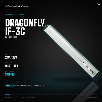 Dragonfly IF-3C Battery Pack: 24V/36V 10.5-14AH inner battery pack, from $410