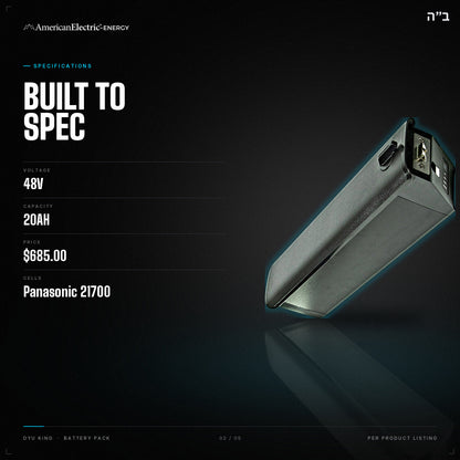 DYU King Battery Pack: specifications, 48V 20AH