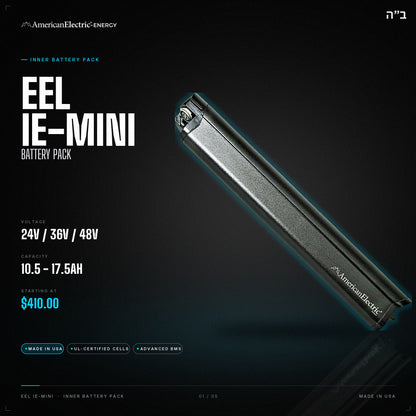 Eel IE-Mini Battery Pack: 24V/36V/48V 10.5-17.5AH inner battery pack, from $410