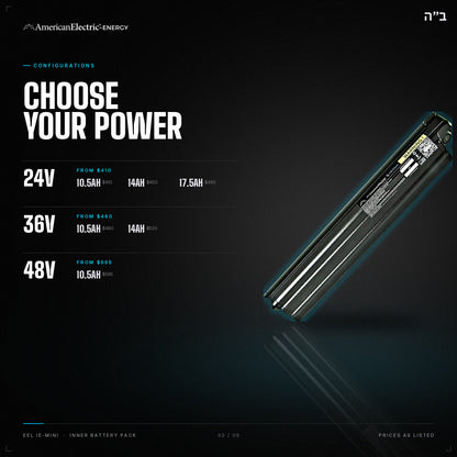 Eel IE-Mini Battery Pack: configurations, 24V/36V/48V, capacities and prices