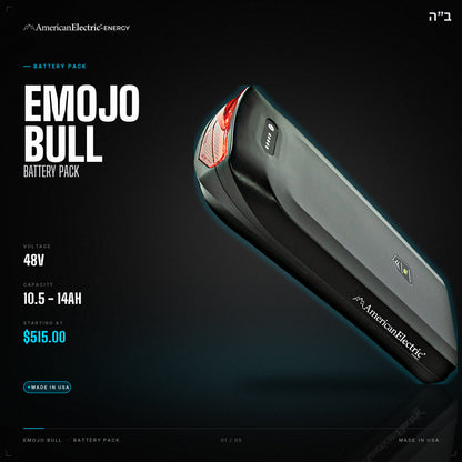 Emojo Bull Battery Pack: 48V 10.5-14AH battery pack, from $515