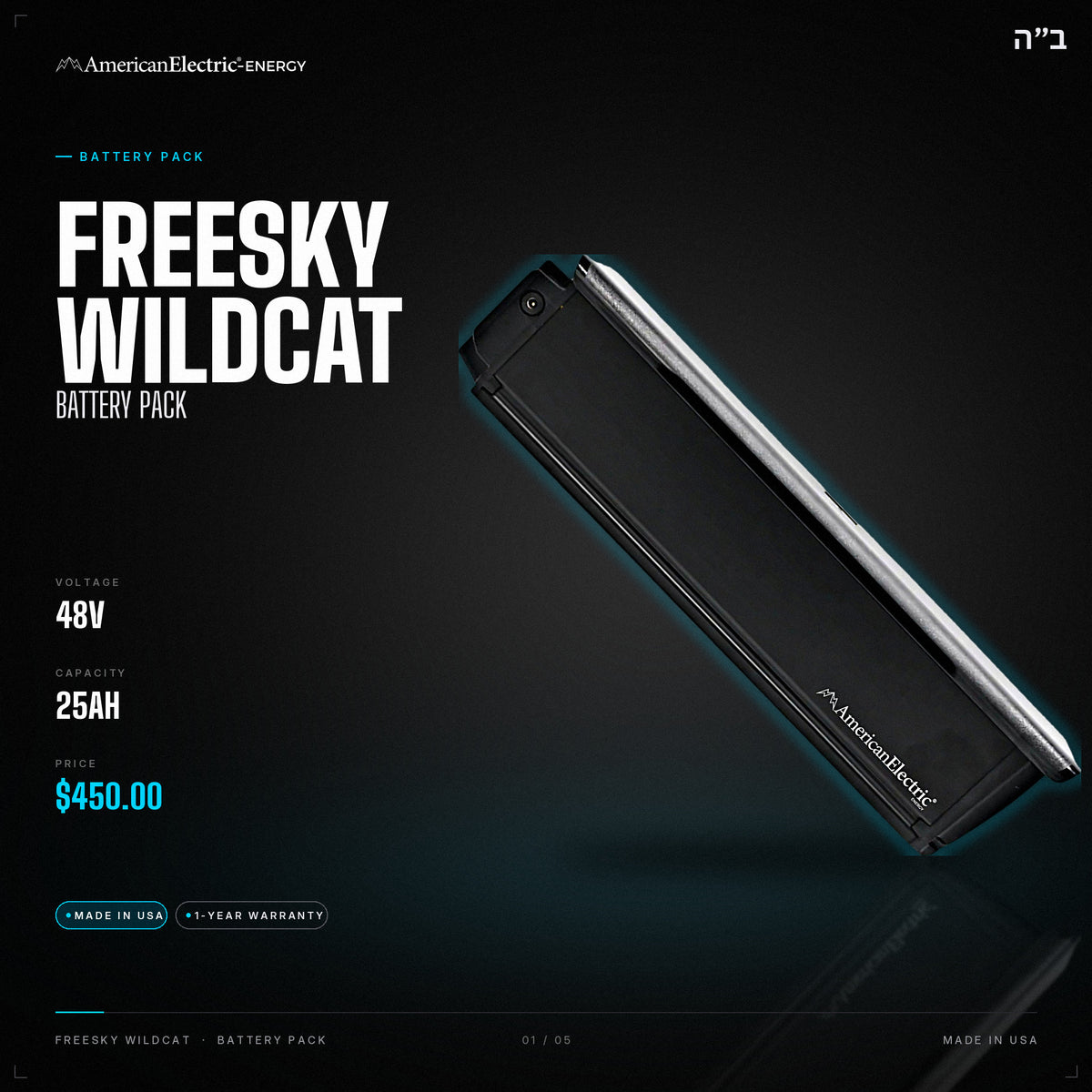 Freesky Wildcat Battery Pack: 48V 25AH battery pack, $450