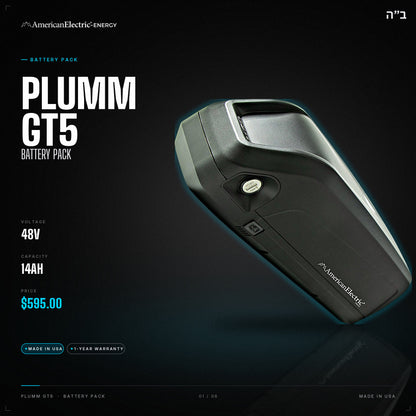 Plumm GT5 Battery Pack: 48V 14AH battery pack, $595