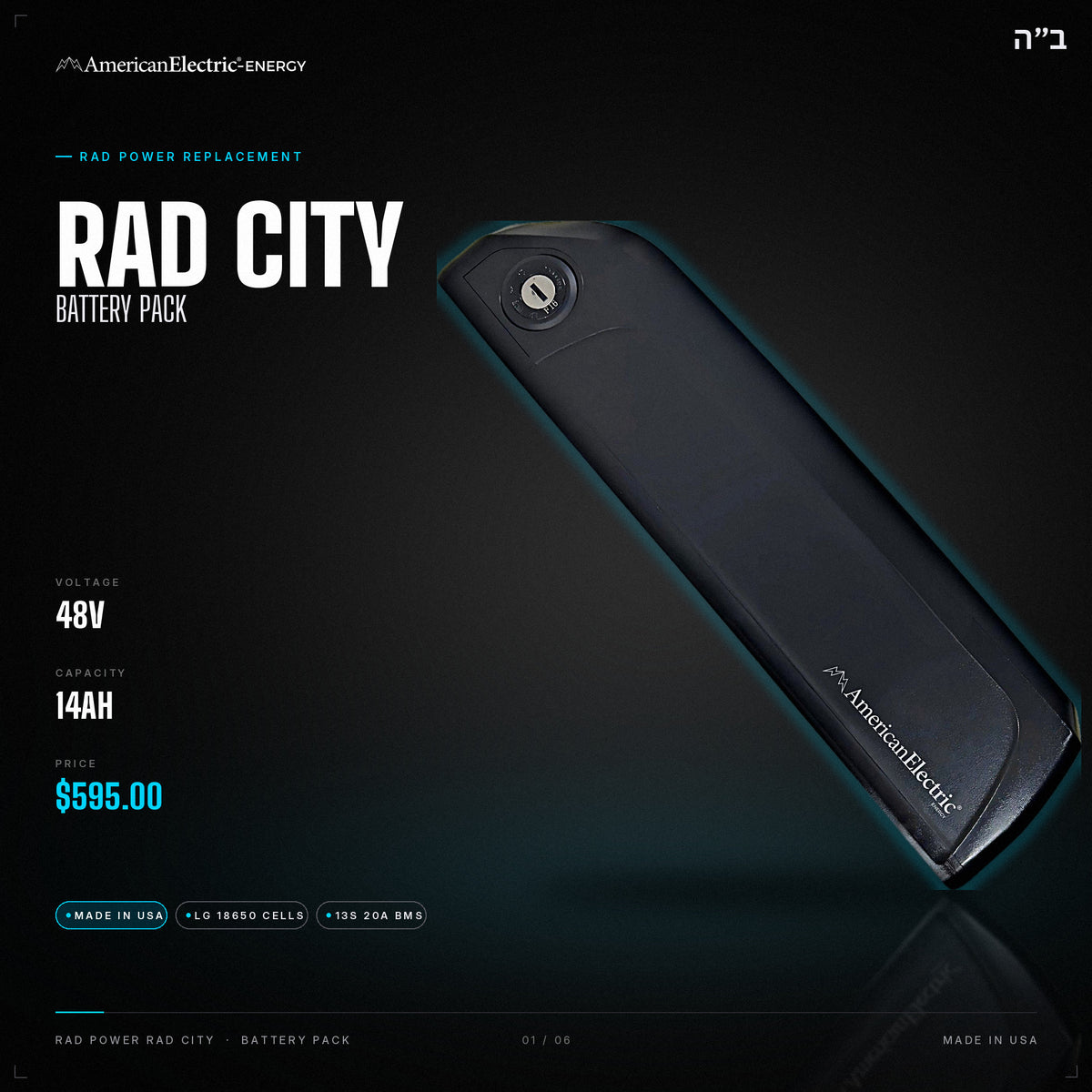 Rad Power Rad City Battery Pack: 48V 14AH battery pack, $595.00