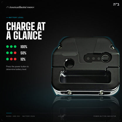 Suoni I SSE-103 Battery Pack: battery level indicator, press the power button