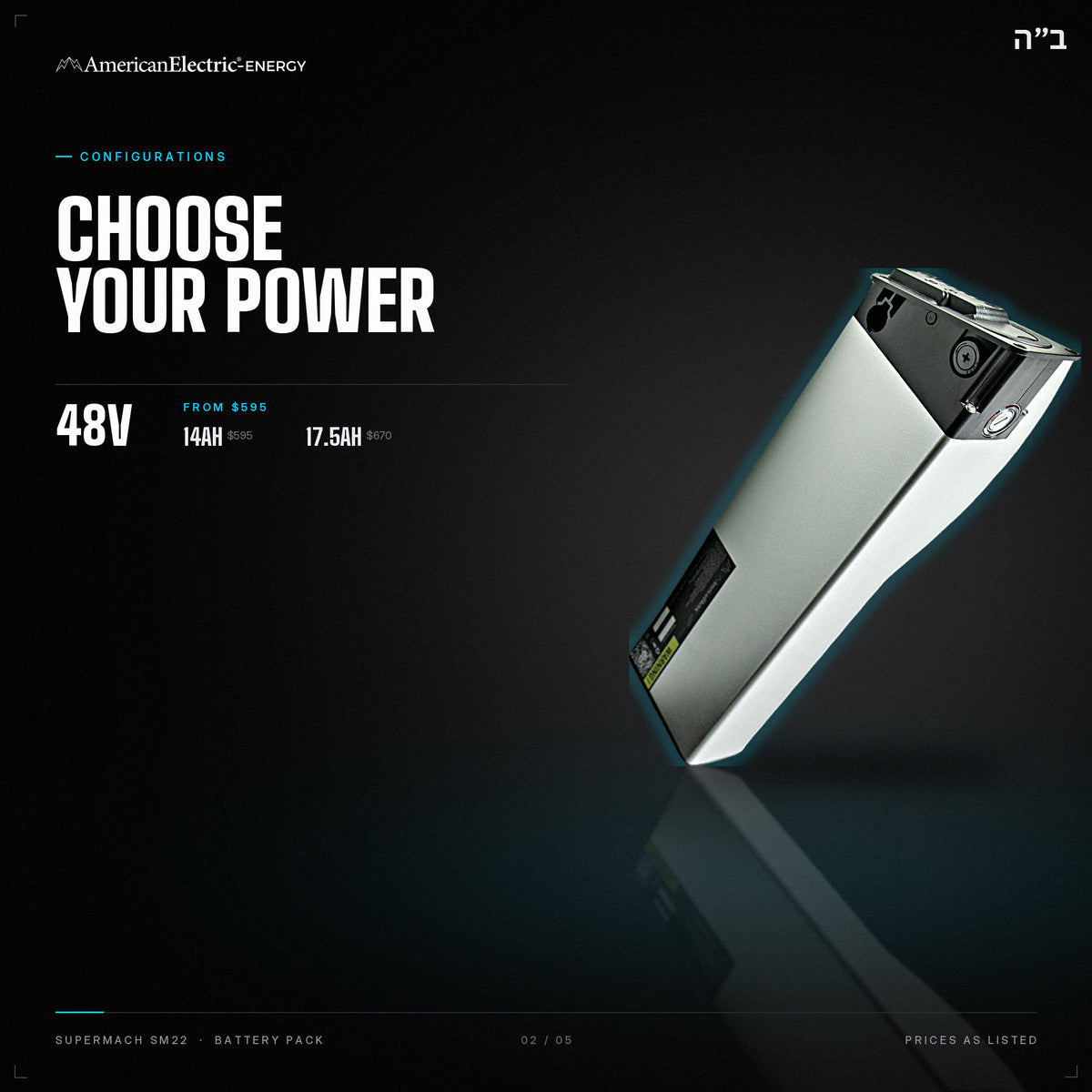 Supermach SM22 Battery Pack: configurations, 48V, capacities and prices