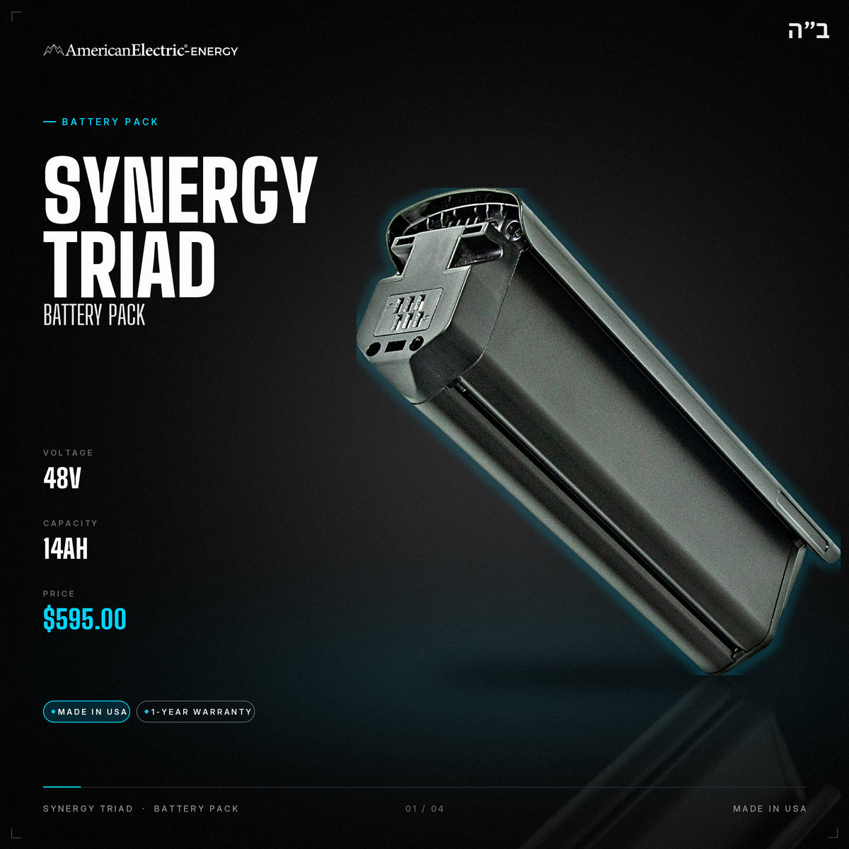 Synergy Triad Battery Pack: 48V 14AH battery pack, $595