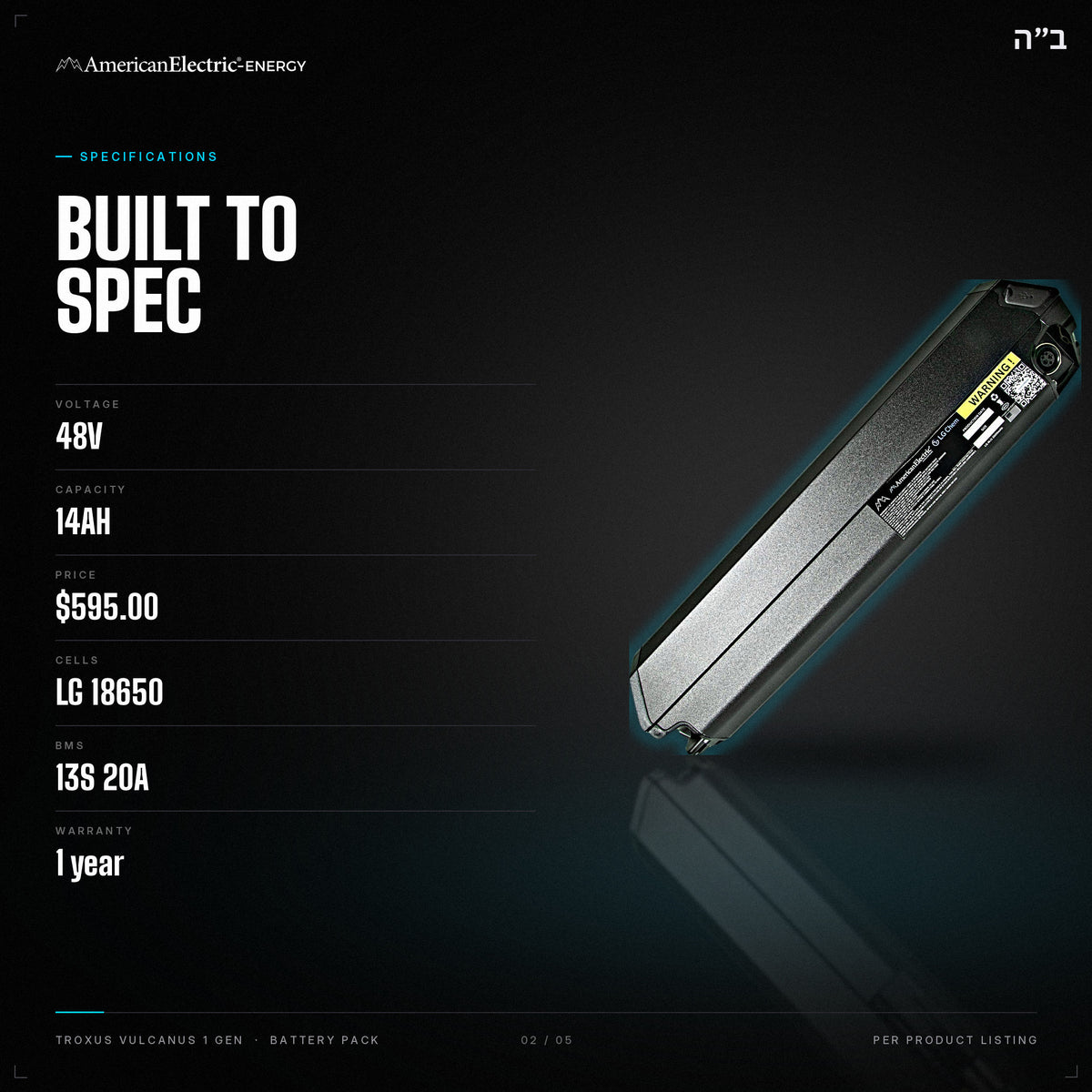 Troxus Vulcanus 1 Gen Battery Pack: specifications, 48V 14AH