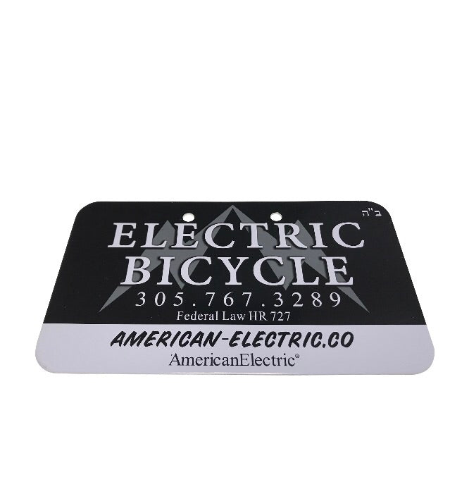 Electric Bike Custom License Plate
